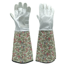 Damen Langer Manschettenziege Leder -Palmenverstärkte Gartenschnitte Handschuhe